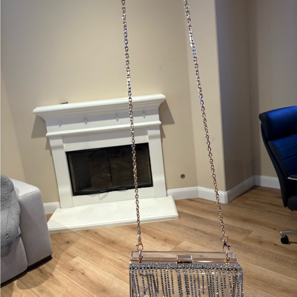 Windsor Silver Crystal Embellished Clutch